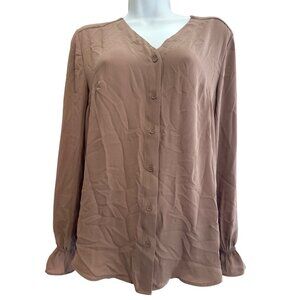 NWT Tahari Sable Blouse Size Small Elastic Flare Sleeves
